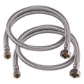 Hausen 36-Inch Stainless Steel Faucet Connector 3/8'' C X 1/2"FIP, Faucet Supply Line, 2PK HA-FC-106